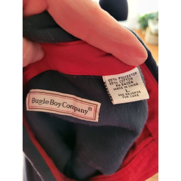 Bugle Boy Vintage 90s Red/Blue/Green Color Block Button Up Shirt L Preppy Retro - Picture 8 of 8